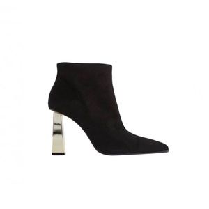 Zara black leather suede ankle booties boots